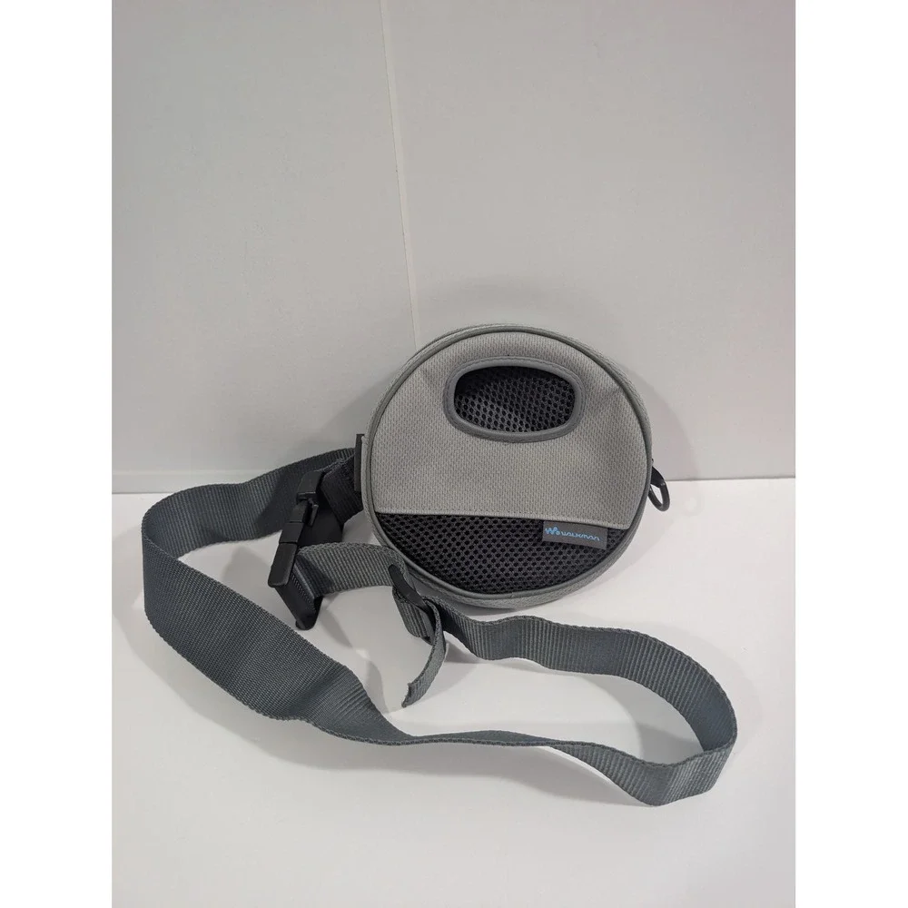 Sony Walkman Portable CD Player Case Grey Mesh Waist Bag Belt Strap Vintage